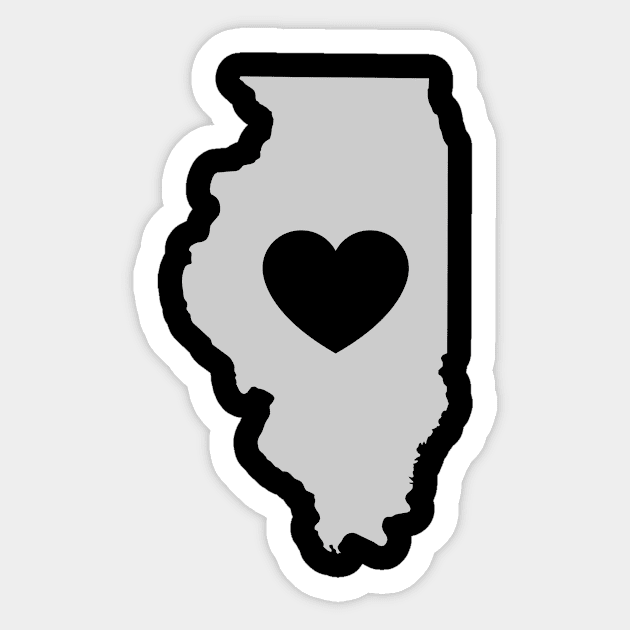 Illinois Love Heart Sticker by helloshirts